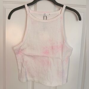 Nia pink tie dye ribbed cotton tank size M new with tags